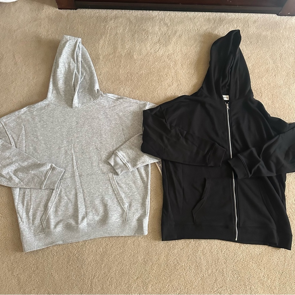 No Boundaries Black and Grey Hoodie Large NEW